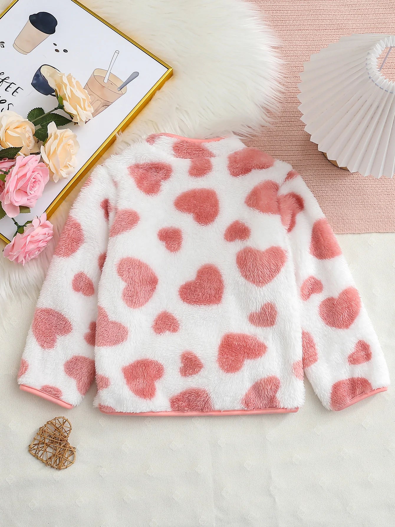 KinderHerz Heart Strickjacke süß - Flanell, Gr.3-6, schwer