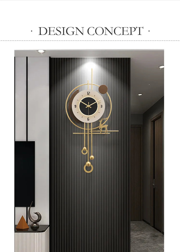 W Quartz Wanduhr Modern - Groß 60cm Leise Batterie