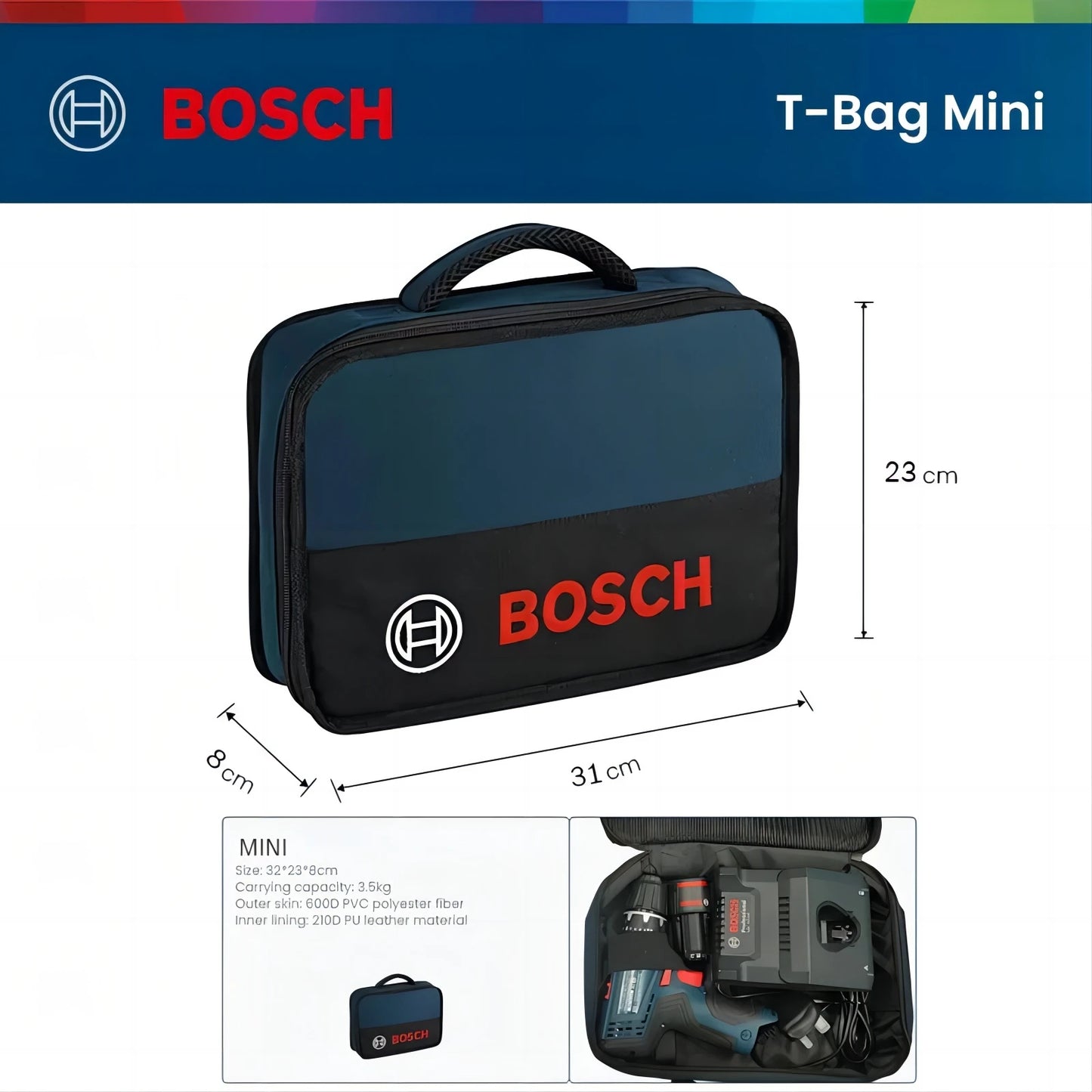 Bosch Werkzeugtasche Langlebig Robust Multifunktional Tasche Tragbar Langlebig Werkzeugtasche Original Große Aufbewahrung Kapazität Tasche Wasserdicht Tasche