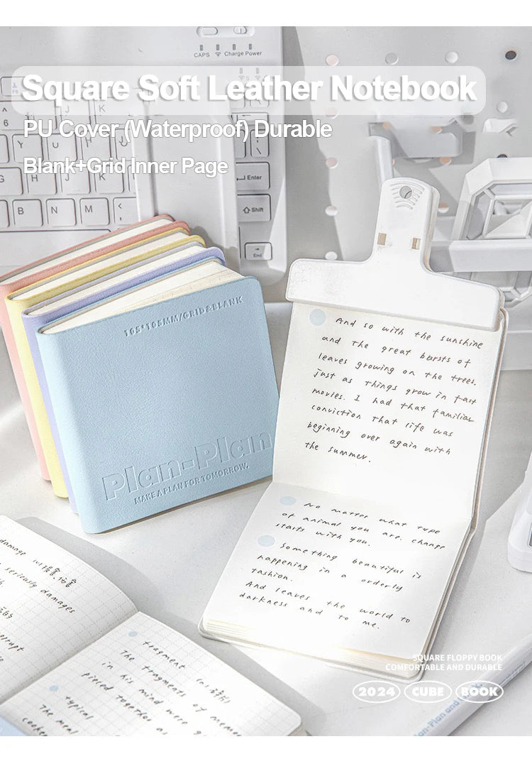 1PC Square Soft Leather Car Cable Notebook