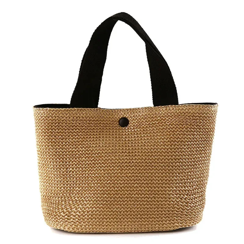 Beach Straw Shoulder Messenger Bag Women Bohemian Summer Woven Rattan Bucket Shoulder Handbag Handmade Crossbody Bags For Women - Golden Bridge Store