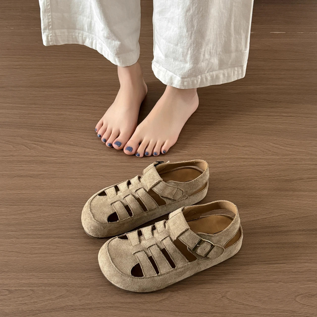 Flats Women's Sandals Fashion Hollow Designer Shoes Casual Slingback Slippers 2025 Summer Flip Flops Trend Sandalias De Mujer