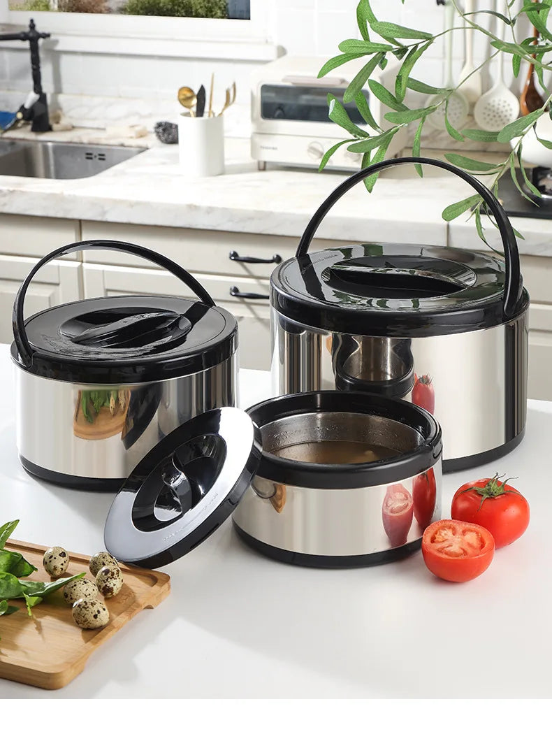 Large Capacity Commercial Portable Insulated Pot with Rice and Household Three Piece Set Insulated Bucket
