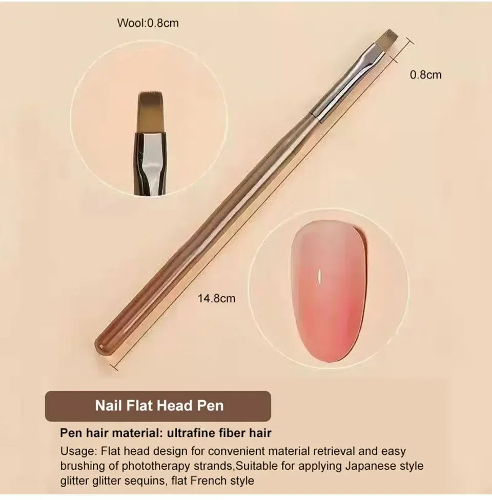 Set de 9 pensule pentru gel UV Choice Nail Art - 9 bucăți acrilice