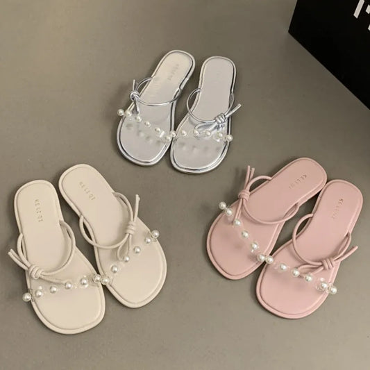 Plegie Sandale Transparente Perlenriemen - Anti Rutsch 3cm