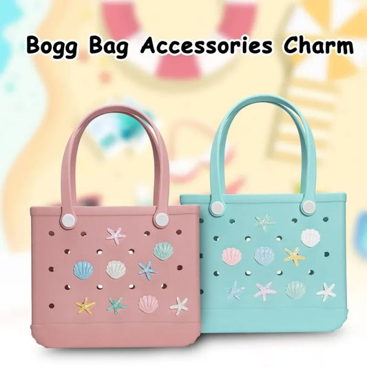 Beach Charms Bogg Bag Accessories EVA Rubber Handbag Fashion Waterproof Women Basket Pins Shell Buckles Badge Jelly Sac Bogg Bag - Golden Bridge Store