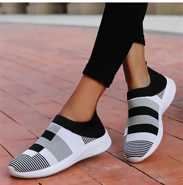 Sneaker Woman Fashion Flat Ladies Shoes Breathable Womens Sneakers Slip On Sock Shoes Trainers Zapatos De Mujer Women's Sneakers