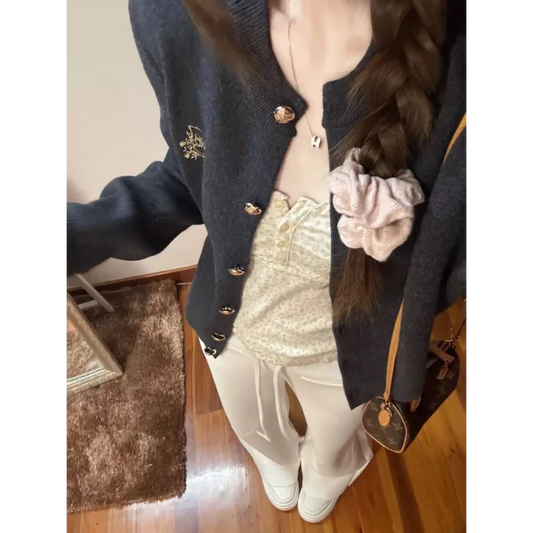 Cardigan CN Guangdong, scurt, lejer, gri, cu guler în O, pentru femei - mărime 10-40 cm, poliester, moale