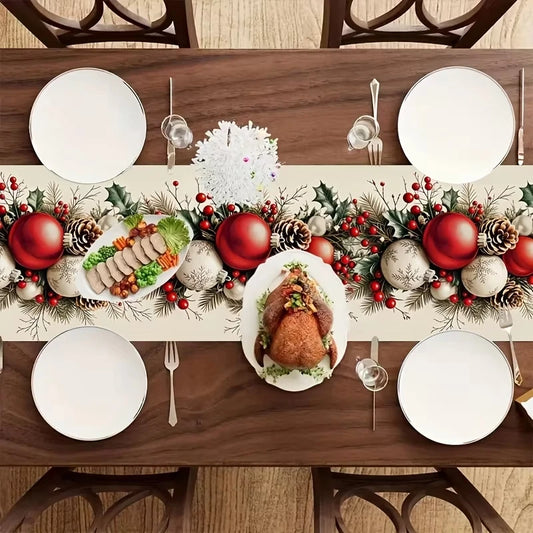 Table Runner - Festive Christmas Design | Ideal Home Holiday Decor & Gift Option