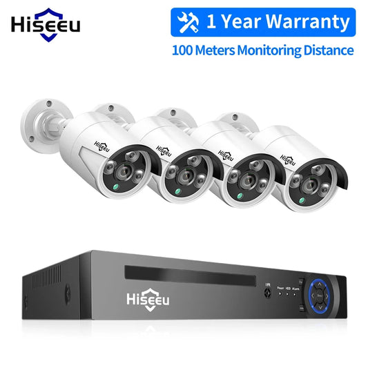 Sistem de supraveghere 2025: Hiseeu 5MP 3MP 8CH POE NVR Înregistrare video audio - Kit sistem de camere de supraveghere IP CCTV ONVIF Set pentru exterior, casă, colecție impermeabilă