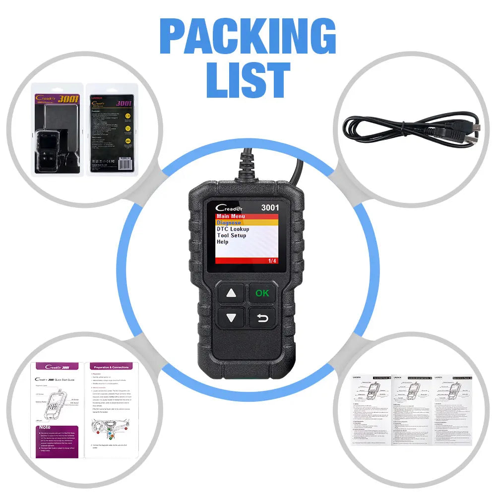 Launch X431 CR3001 Unterstützung Voll OBDII/EOBD Funktion Creader 3001 Diagnose Werkzeug Mehrsprachig Code Leser Scanner PK CR319 OM123