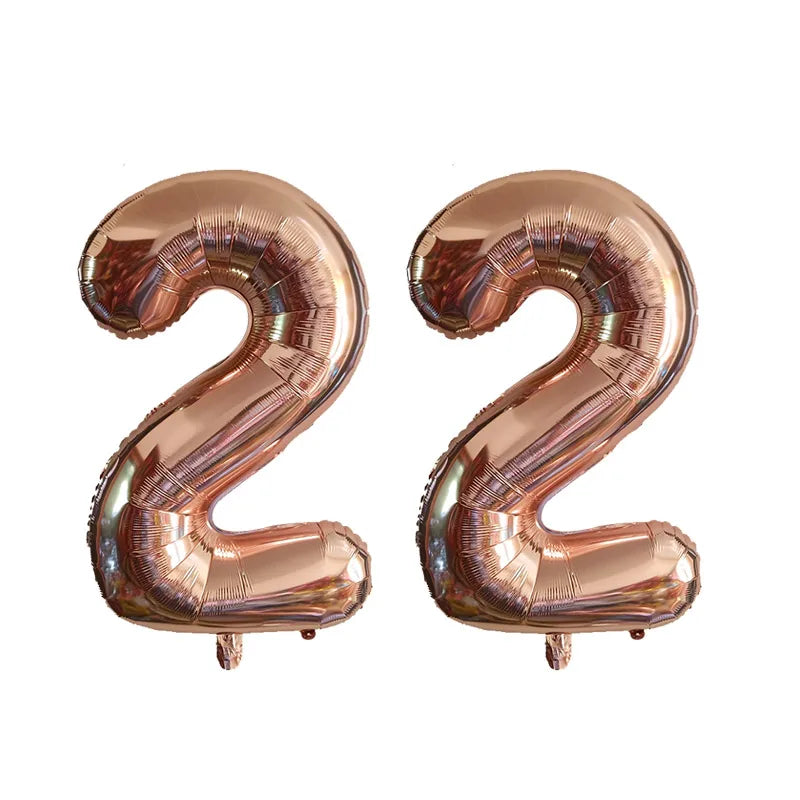 KUKUZHU Modell 1212 Zahlenballon - 2 Stück 32 Zoll Folie