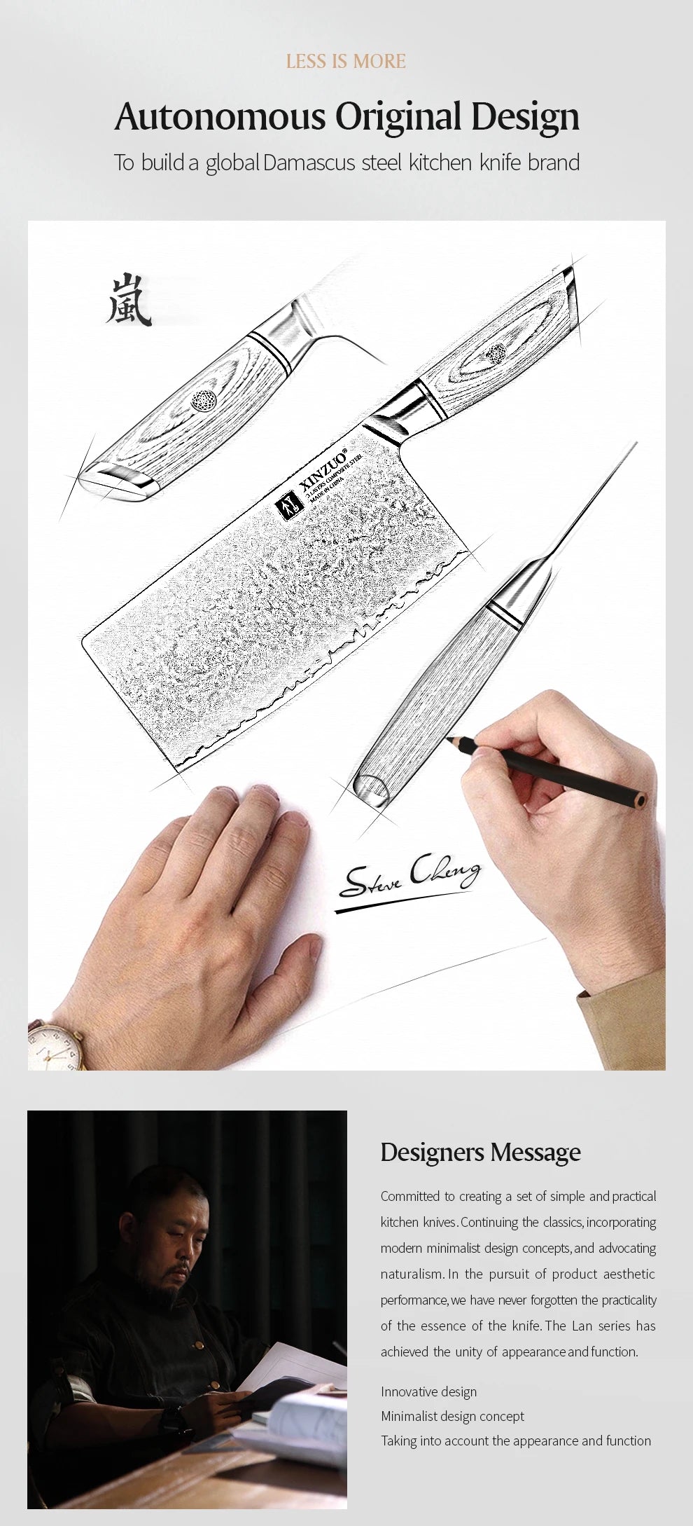 XINZUO 1-6PCS Pro Kitchen Knife Set – 10Cr15CoMoV Steel Core Blades & Japanese Pakkawood Handle for Ultimate Precision