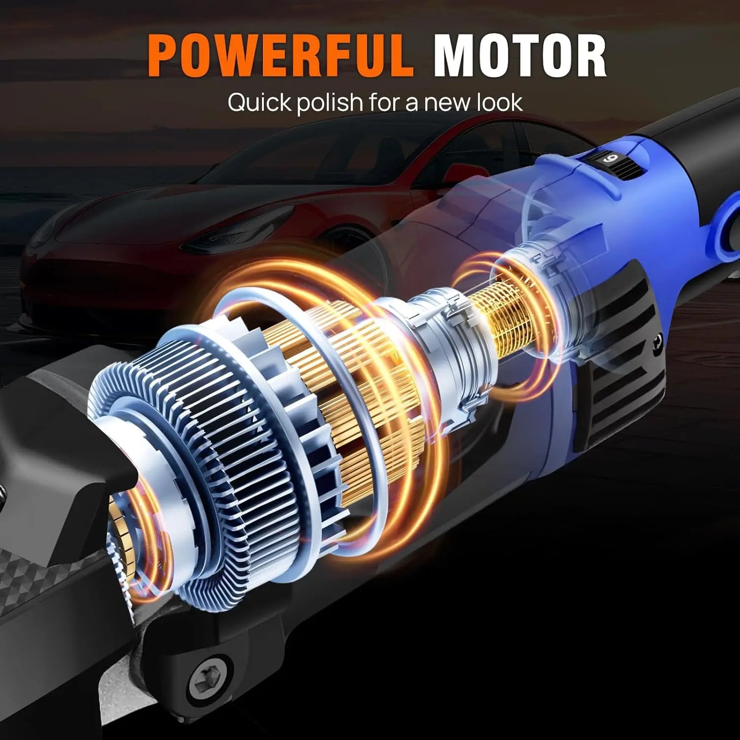 1400W Dual Action Poliermaschine Kit - 150-180mm Elektrische Auto Buffer Polisher Versiegelung Wachsmaschine 6 Geschwindigkeiten