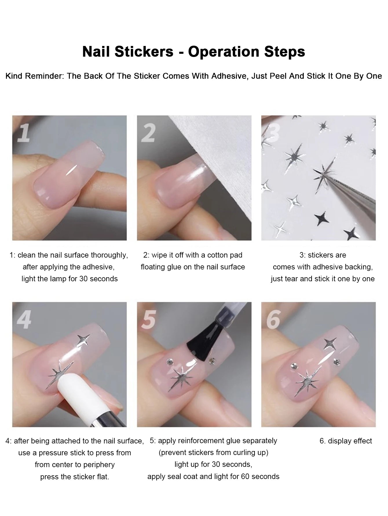 Autocolante transparente Choice 5D pentru unghii - Starfish 3D cu model de coajă de mare