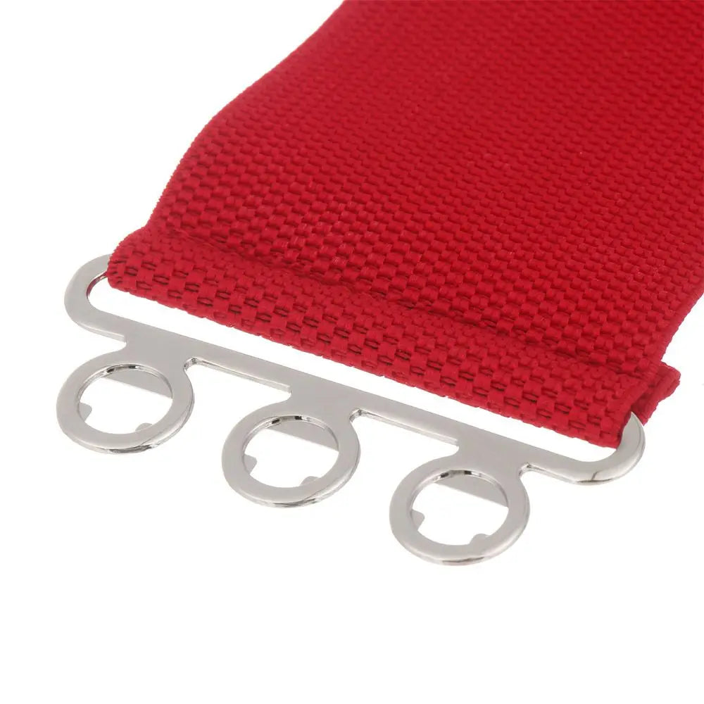 Women Fashion Wide Elastic Belt Metal Buckle Cinch Waistband Ladies Dress Waist Band Fashion Accessory