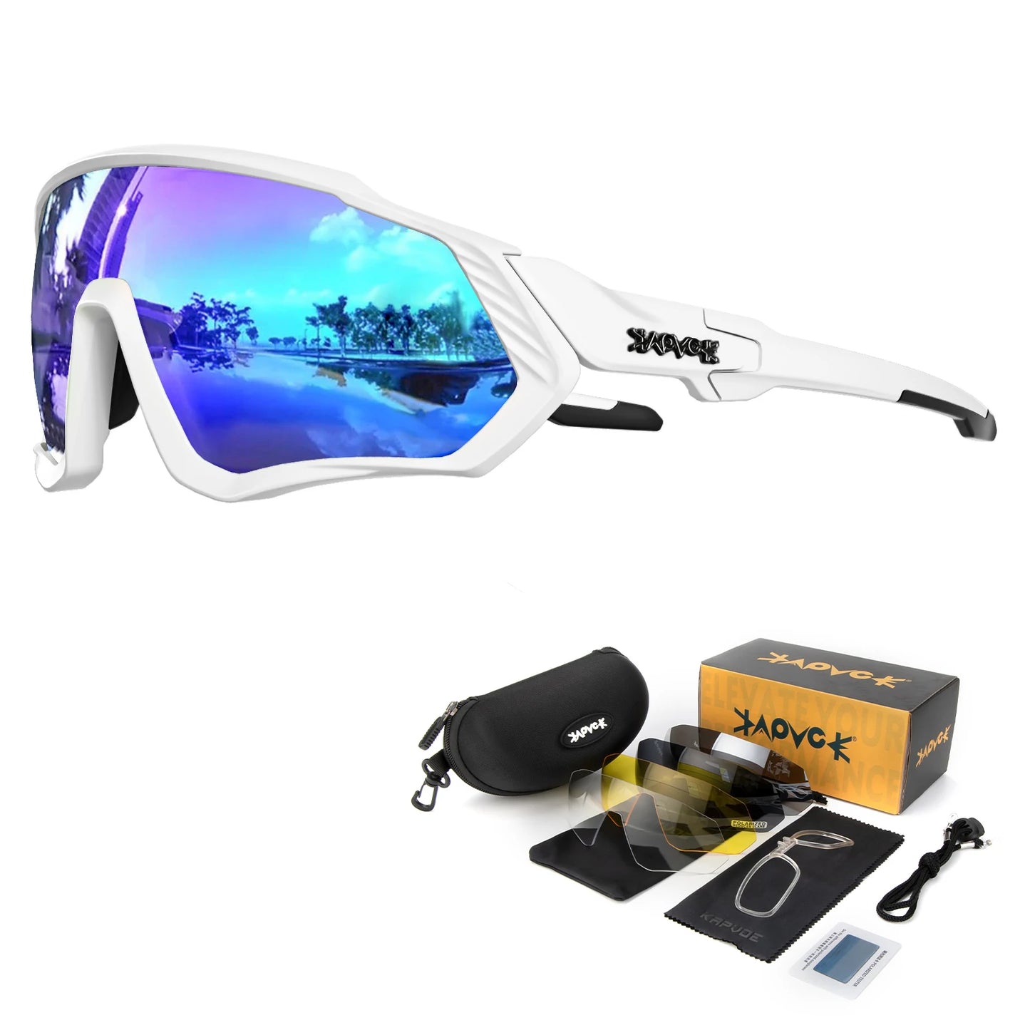 Fahrradbrille 2025: KAPVOE Polarised Cycling Glasses Outdoor Bicycle - UV400 Goggles 5 Interchangeable Lenses Unisex Sports Sunglasses Men Women Collection