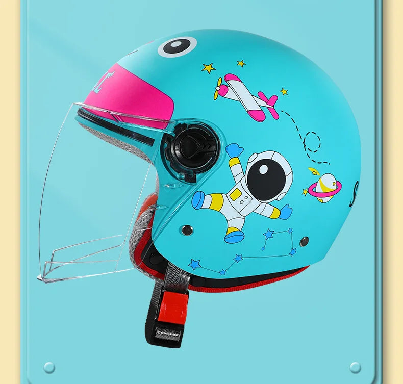 Children Cartoon Cute 4 season Motorcycle helmets Open face electric car bike child helmet for kids boy girl unicorn casco moto