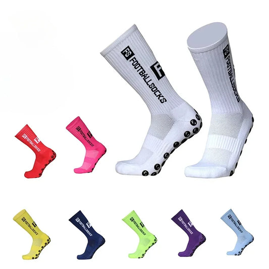 FS Fußballsocken Neuer Stil Runder Silikon-Saugnapf-Grip Anti-Rutsch-Soccer-Socks-Sports-Männer-Frauen-Baseball-Rugby-Socks