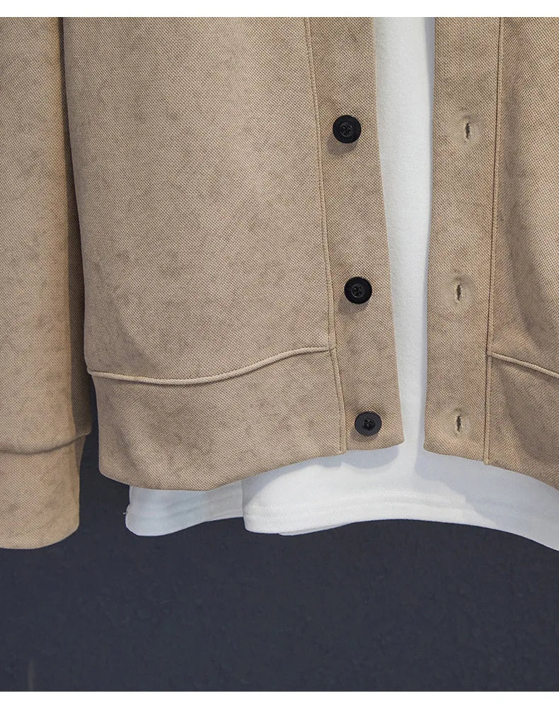 MAINKULCN Cardigan Koreanischer Stil V-Ausschnitt - Größe 8XL-10XL, Material Polyester Baumwolle, Knopfleiste