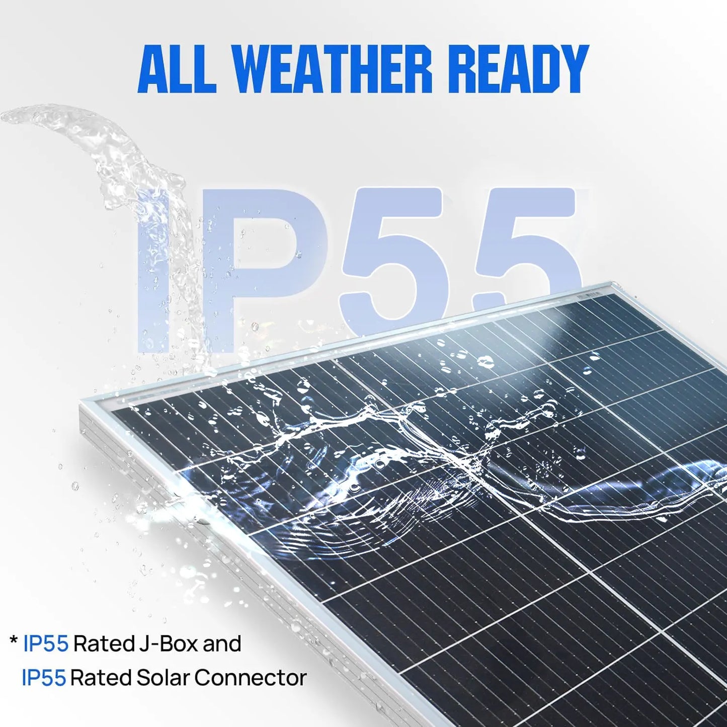 Panou solar 100W 200W 300W 400W 18V Panou fotovoltaic din sticlă rigidă Celulă solară monocristalină pentru încărcător de baterie 12V/24V