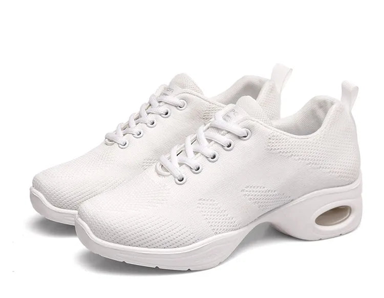 Sneakers Dance Shoes For Women Flying Woven Mesh Comfortable Modern Jazz Dancing Shoes Girls Ladies Outdoor Sports Shoes
