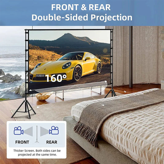 Projektor-Leinwand 2025: VEIDADZ Portable Stand-Screen - Home Theater Collection - Golden Bridge Store