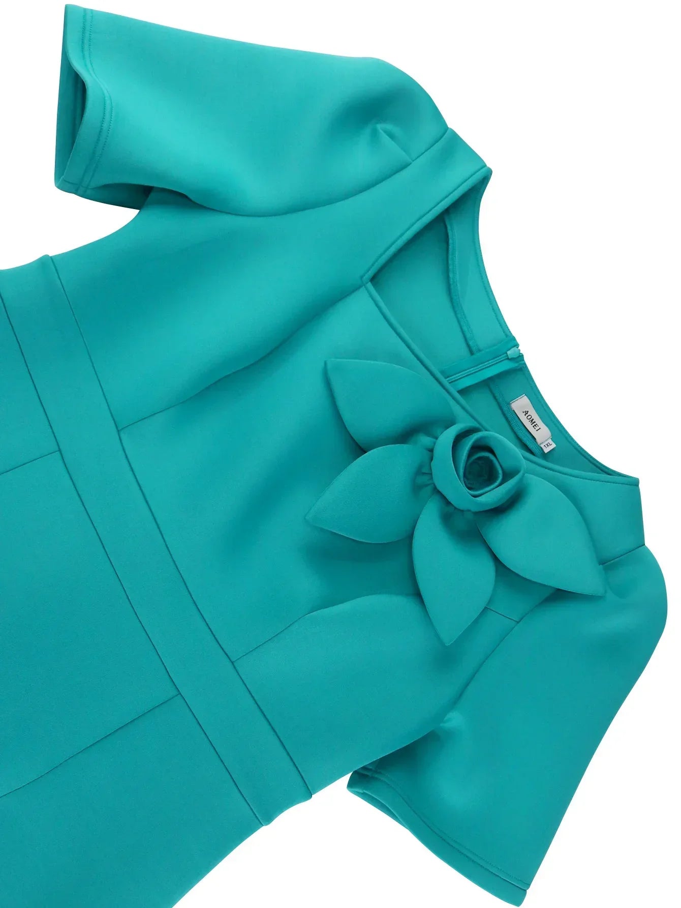 Elegant Women's Dresses Classy 3D Floral Short Sleeves High Waisted Slim Fit Birthday Party Evening Wedding Guest Christmas New