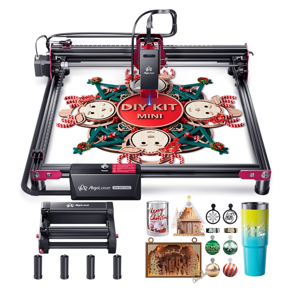 Mașină de gravat cu laser 2025: AlgoLaser DIY Mini mașină de gravat cu tăiere 5W 10W, cadouri personalizate, colecție de articole din lemn