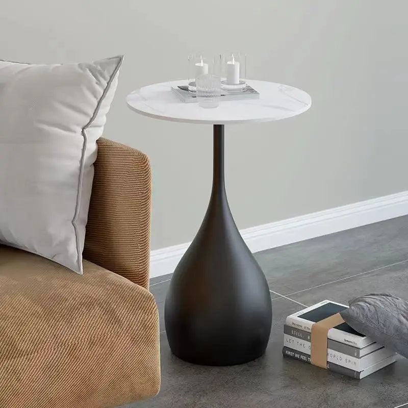 Simple Modern Tea Coffee Table Living Room Household Round Balcony Coffee Table Combination Creative Apartment Sofa Side Table