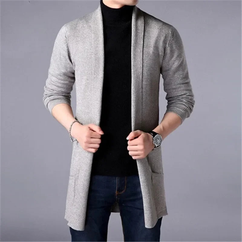 Marke SlimFit Cardigan - Herren Medium Polyester Vollarm