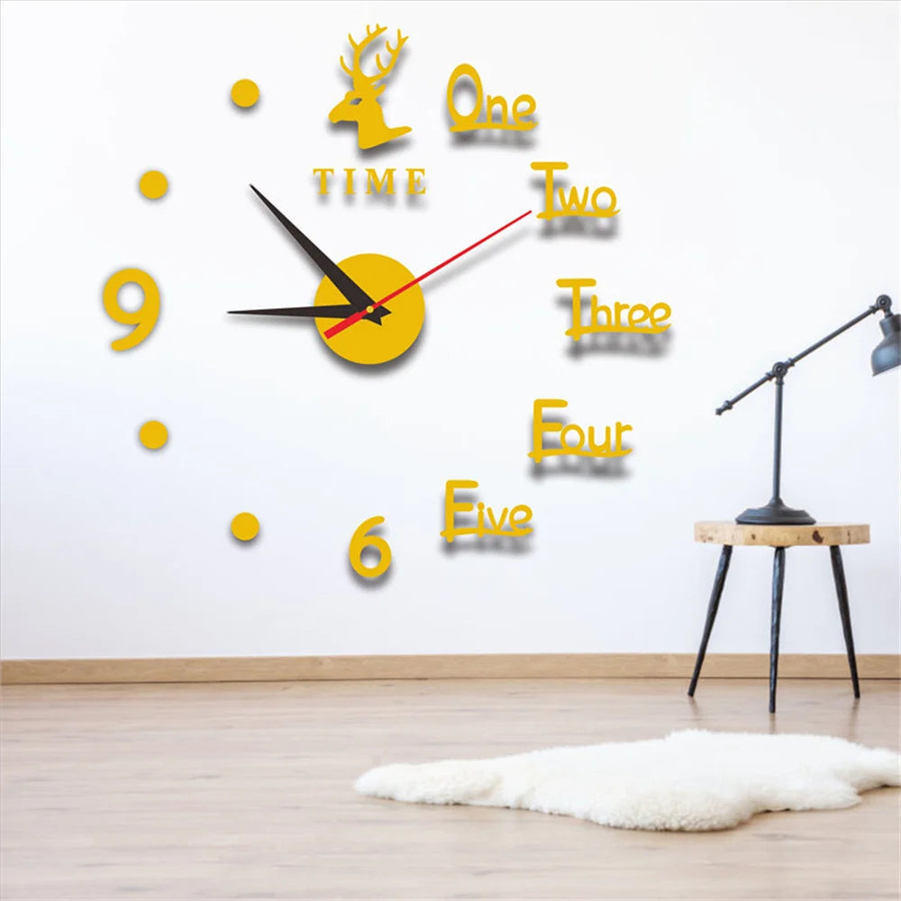Luminous Wall Clock Large Watch Horloge Murale 3d Diy Acrylic Mirror Stickers Quartz Duvar Saat Klock Modern Mute Alarm Clock