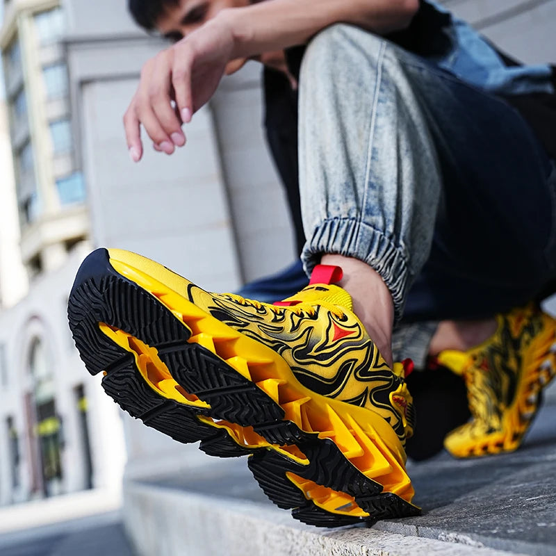 Sneakers Man Flat Casual Mesh Breathable Tennis Shoesfashon Thick Bottom Cushioning Sports Walking Shoes for Men Sneakers