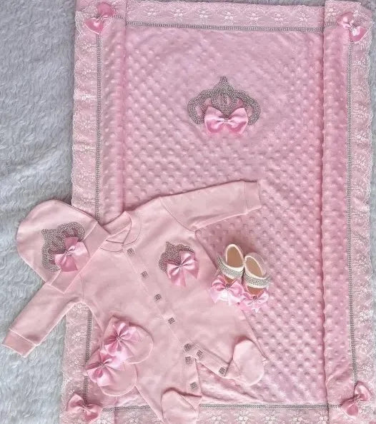Baby-Outfit-Set 2025: 5-teiliges Spitzen-Baumwoll-Set für Neugeborene - Säuglingspflege-Kollektion