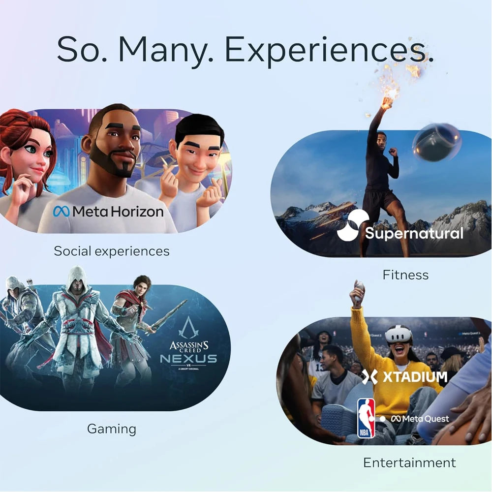 Oculus Quest 3 512G VR-All-in-One-Headset mit integriertem Kopf-VR-Headset-Bewegungssensor-Spielkonsole-Smart-Glasses-Quest-3