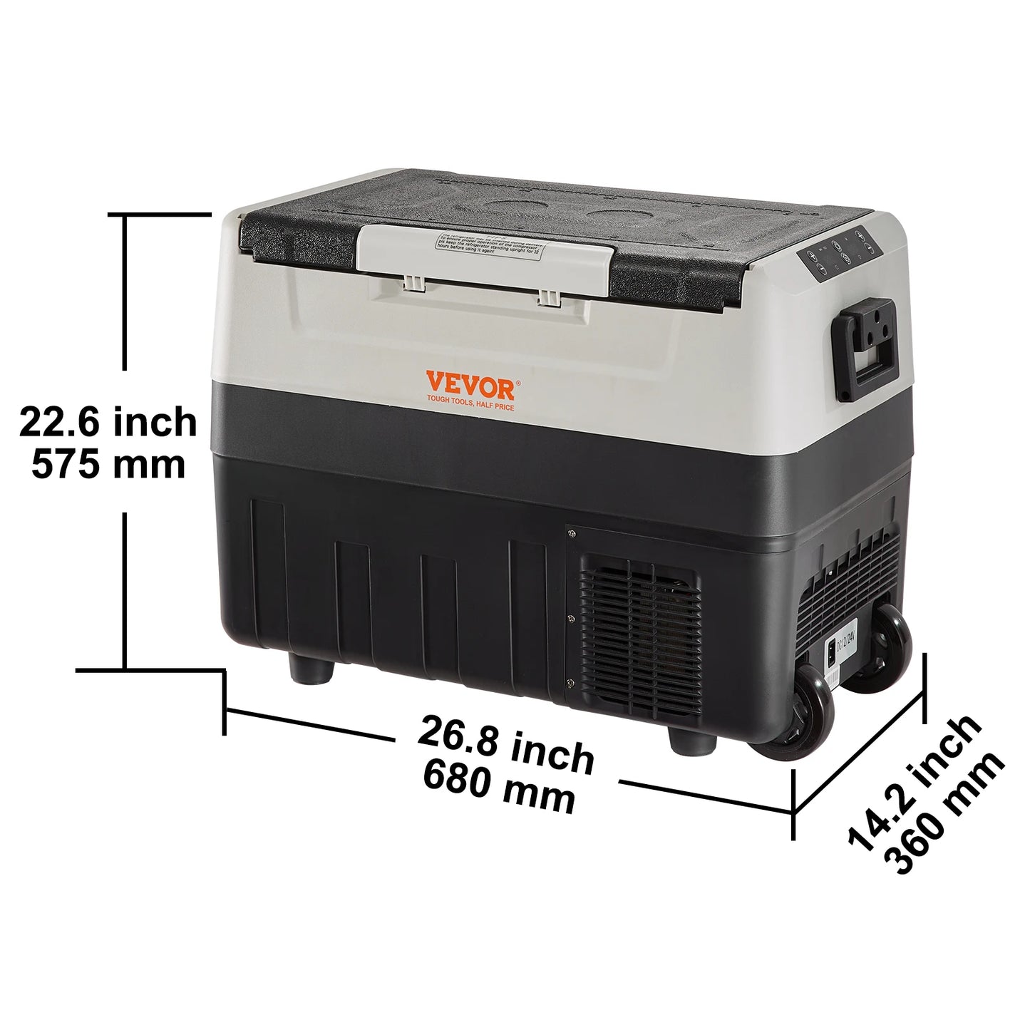 VEVOR 35L/45L/55L Portabler, Faltbarer Auto-Kühlschrank mit Rad, Kompressor, Gefrierfach für Camping, Picknicks, Auto, Zuhause, Reisen
