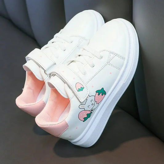 Mädchen Schüler Casual Flache Schuhe 2025 - Kinder Frühling Herbst - Weiße Sport Laufschuhe Sneaker 3-16 Jahre