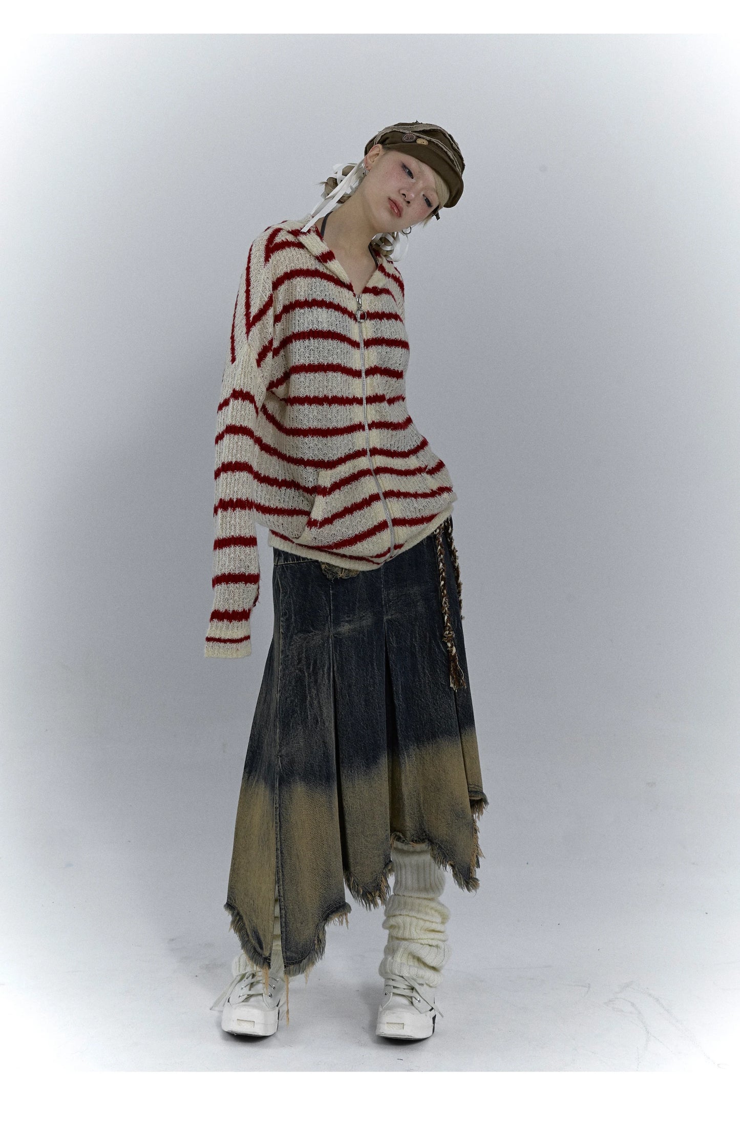 Karrcat Grunge Strickjacke Hollow Out - S/M, Vollarm