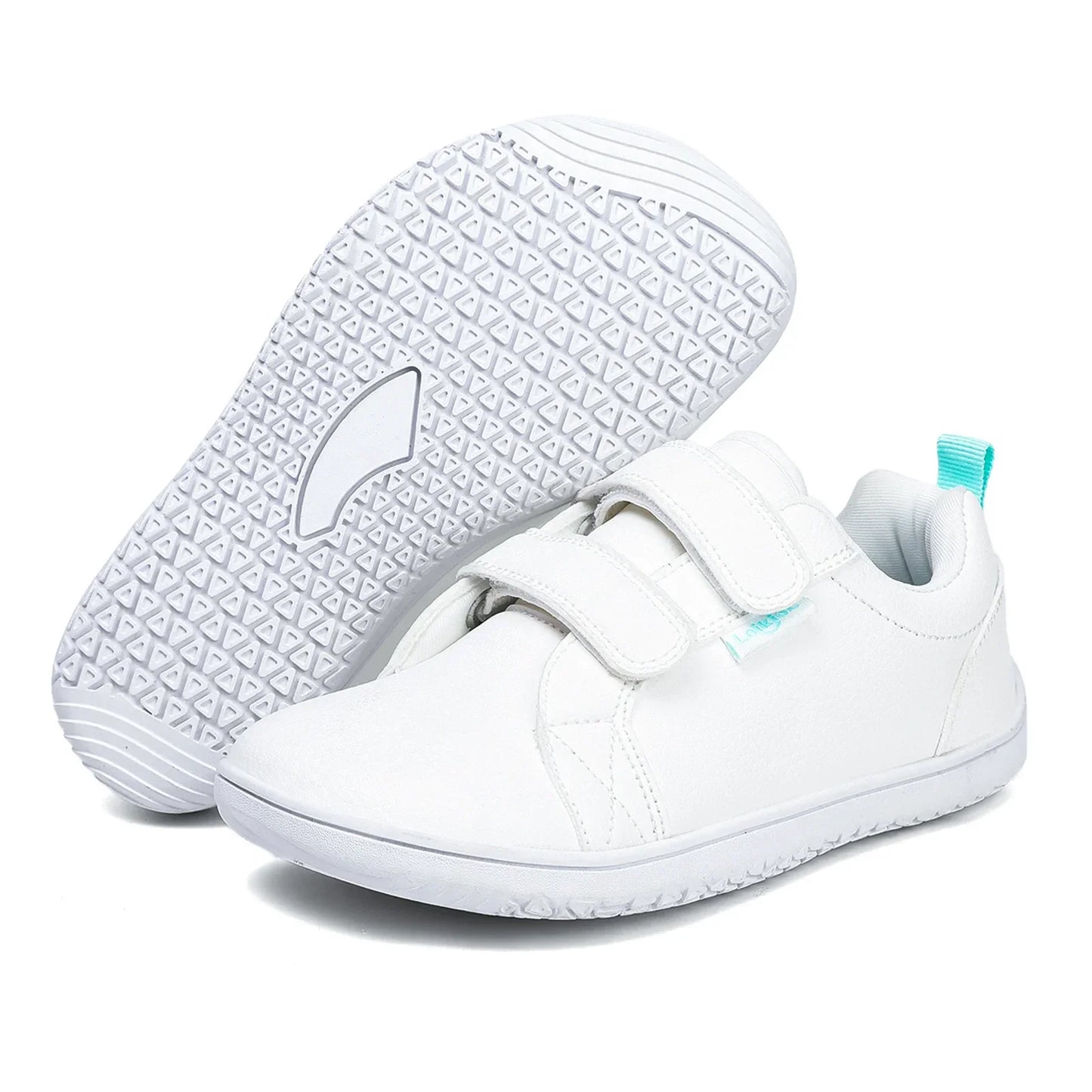 Jungen Mädchen Barfuß Schuhe - Kinder Weite Zehen Minimalistische Mode Sneaker - Leichtgewicht Klettverschluss Kunstleder Walking Flats