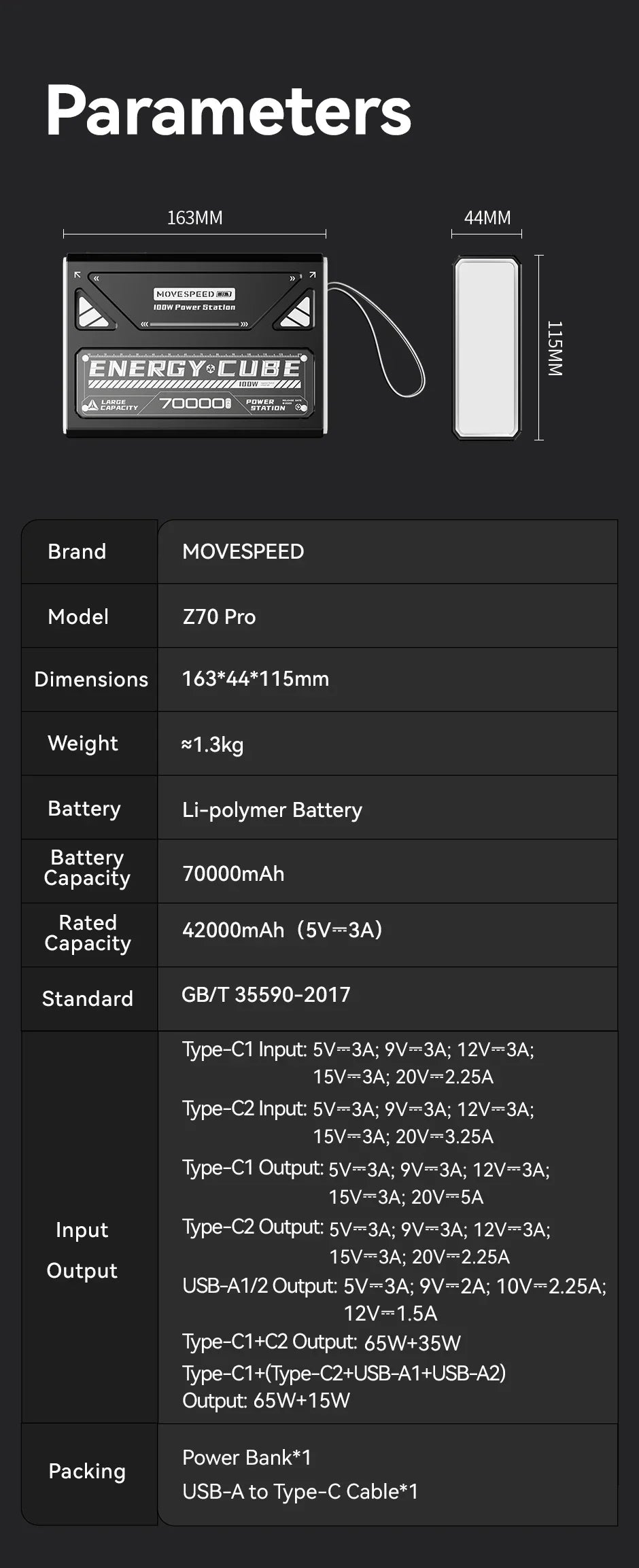 Camping-Laterne 2025: MOVESPEED LED 70000mAh Große Kapazität Rechargeable Notfall-Licht Outdoor-Sammlung