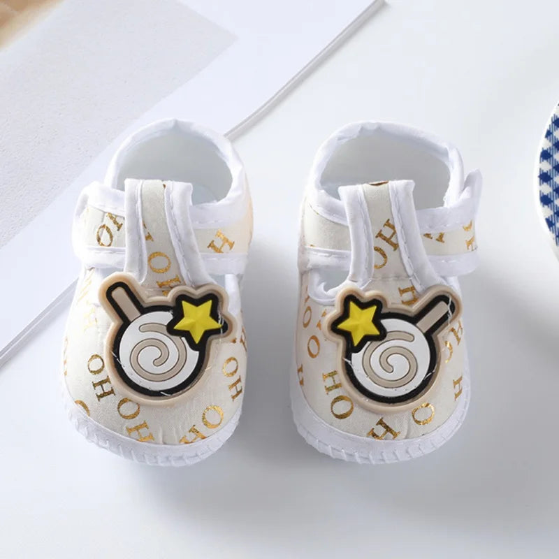 Frühling Herbst Baby Schuhe 2025 - Koreanischer Stil Cartoon Auto Muster - Weiche Sohle Stoff Schuhe 0-8 Monate