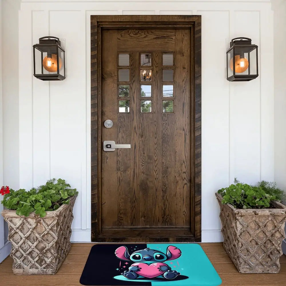 Custom Cartoon Stitch Floor Door Kitchen Bathroom Mat Anti-Slip Outdoor Doormat Bedroom Balcony Entrance Rug Carpet Footpad