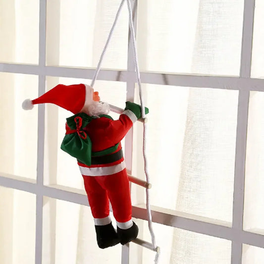 Christmas Ladder Santa Claus Window Hanging Ornament Climbing Santa Claus Home Decoration Gifts Restaurant Doll Hanging Ornament
