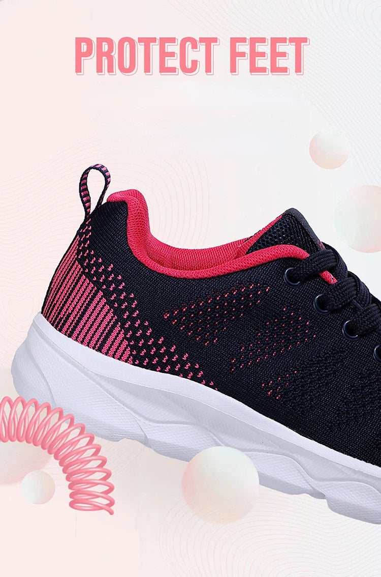 Hot Sneakers Shoes for Women Soft Flat Casual Shoes 2025 Spring Summer Light Breathable Mesh Sneakers Walking New Ladies Shoes