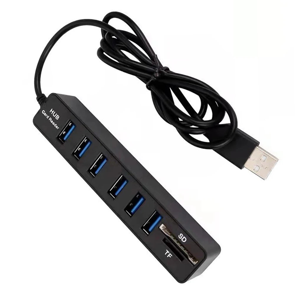 USB-Hub 2025: Hub Multi Splitter 6 Port - High Speed Transmission Memory TF Docking Station Collection