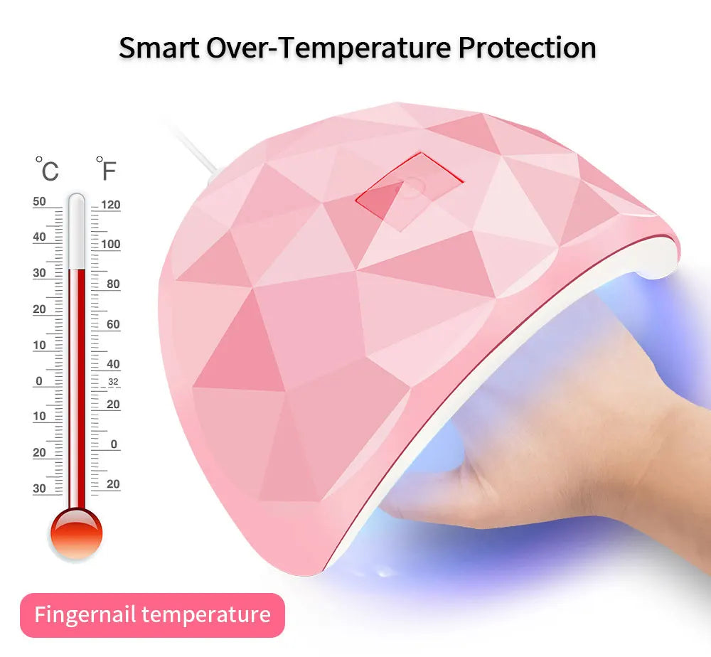 Uscător de unghii LED 2025: Lampă uscător de unghii LED - 18 bile lampă UV, ojă gel USB, colecție profesională