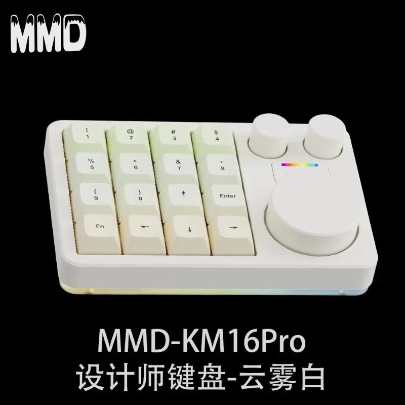 Mini-Tastatur 2025: MMD KM16-Pro Aluminum-Alloy - Tri-Mode Three-Knob Custom Collection