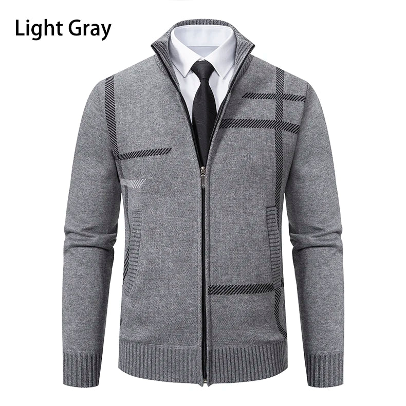 ENWEIGEM Strickjacke Rollkragen - Polyester Fleece Taschen