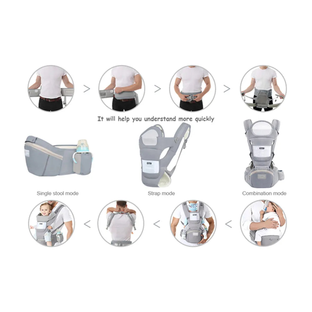 Babytrage 2025: dajinbear Baby Carrier Ergonomic Infant Multifunctional Waist Stool - Newborn Toddler Multi-use Before After Kangaroo Bag Accessories Collection