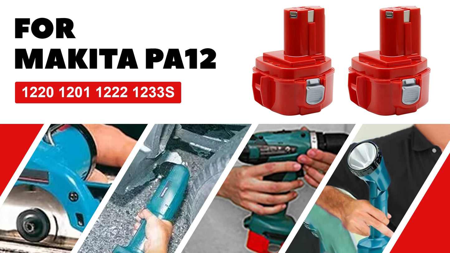 Akku 2025: 12V 4000mAh Makita PA12 Ni-Mh - 1200 1220 1201 1222 Power Tool Batteries Collection